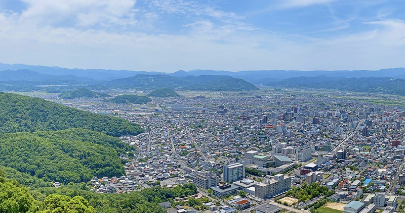 市街地の空撮写真